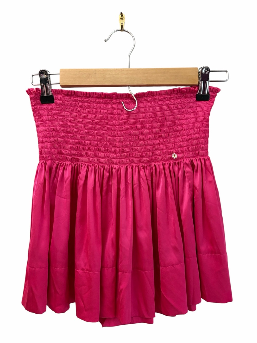 Natural Life Barbie Pink Sporty Pickleball Smocked Pleated Satin Shorts Small
